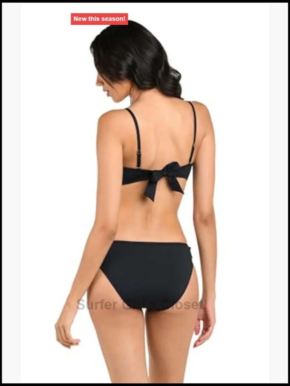 Ruffled Bandeau Bikini Top Removable Straps Nylon Blend